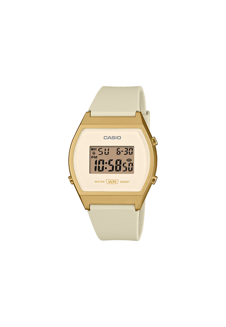 CASIO LW-204-9A Unisex Digital Watch Beige Resin Band