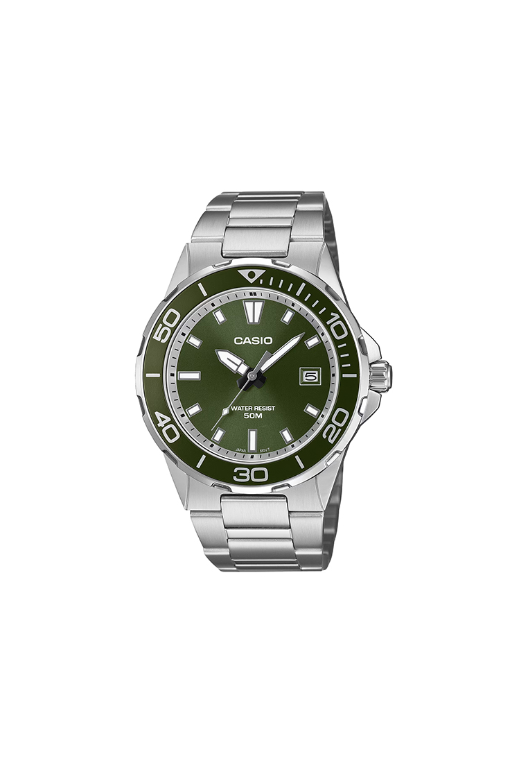CASIO MTD-145D-3A Men Analog Watch Silver Stainless Steel Band