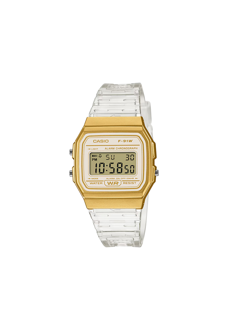 CASIO F-91WS-7A2 Women Digital Watch Transparent Resin Band