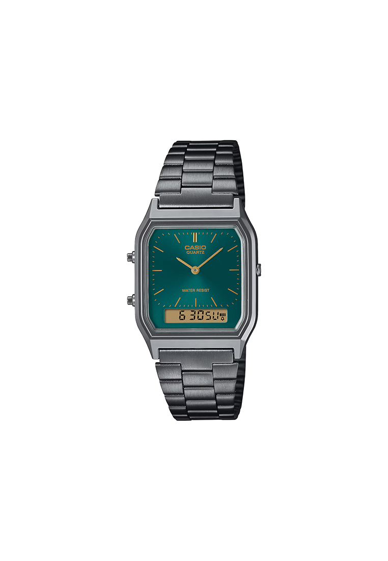CASIO AQ-230EGG-3A Unisex Analog-Digital Watch Stainless Steel Band