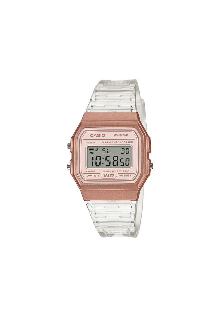 CASIO F-91WS-7A3 Women Digital Watch Transparent Resin Band