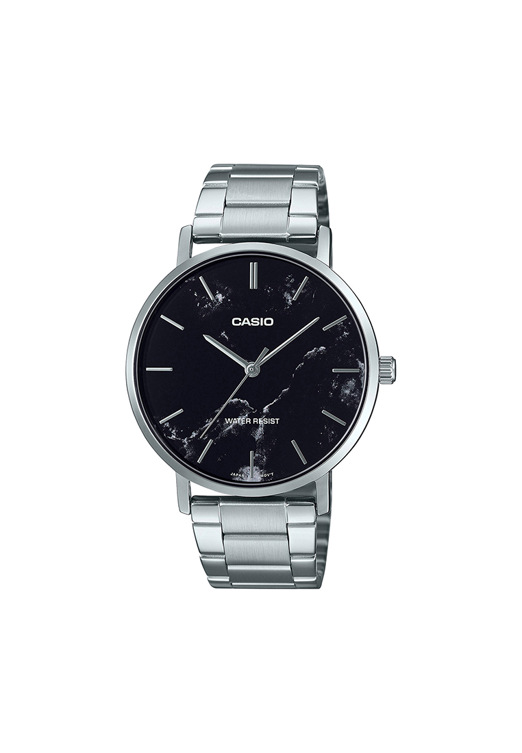 CASIO Men Analog Watch MTP-VT01DM-1AU Silver Stainless Steel Strap