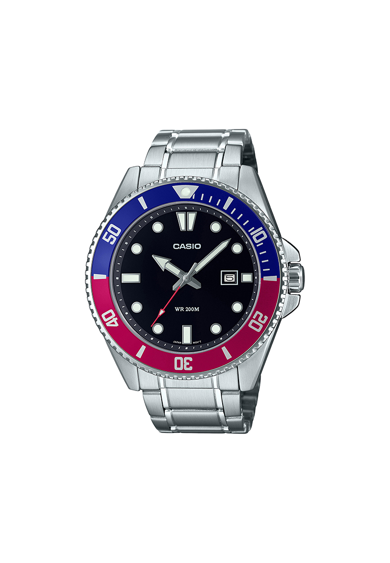 CASIO Men Analog Watch MDV-107D-1A3V Silver Stainless Steel Strap