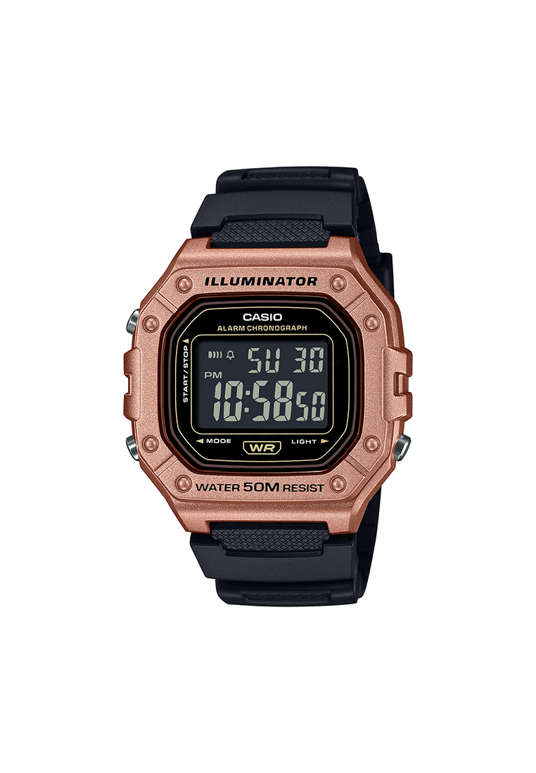 CASIO Men Digital Watch W-218HM-5BV Black Resin Strap