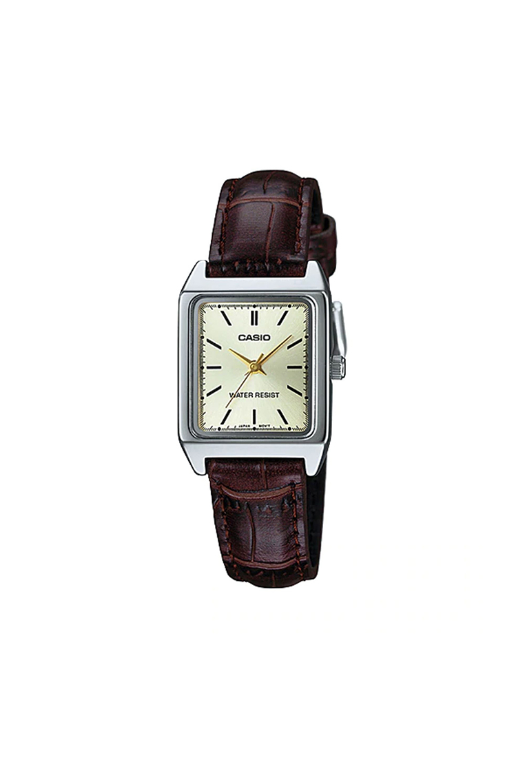 CASIO Women's Analog Watch LTP-V007L-9E Brown Leather Band Ladies Watch