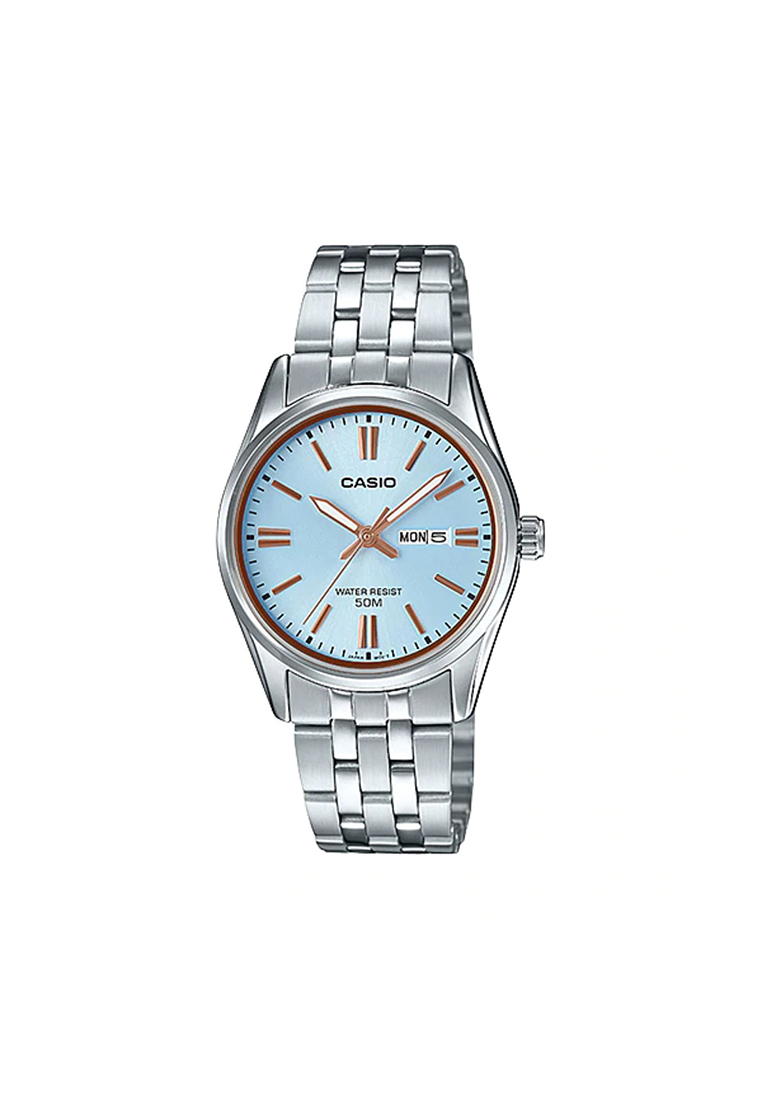 CASIO Women Analog Watch LTP-1335D-2AV Silver Stainless Steel Strap