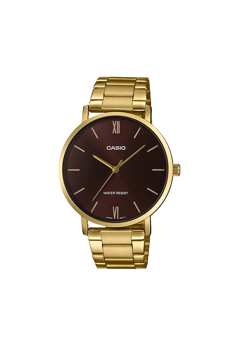 CASIO Men Analog Watch MTP-VT01G-5B Gold Stainless Steel Strap