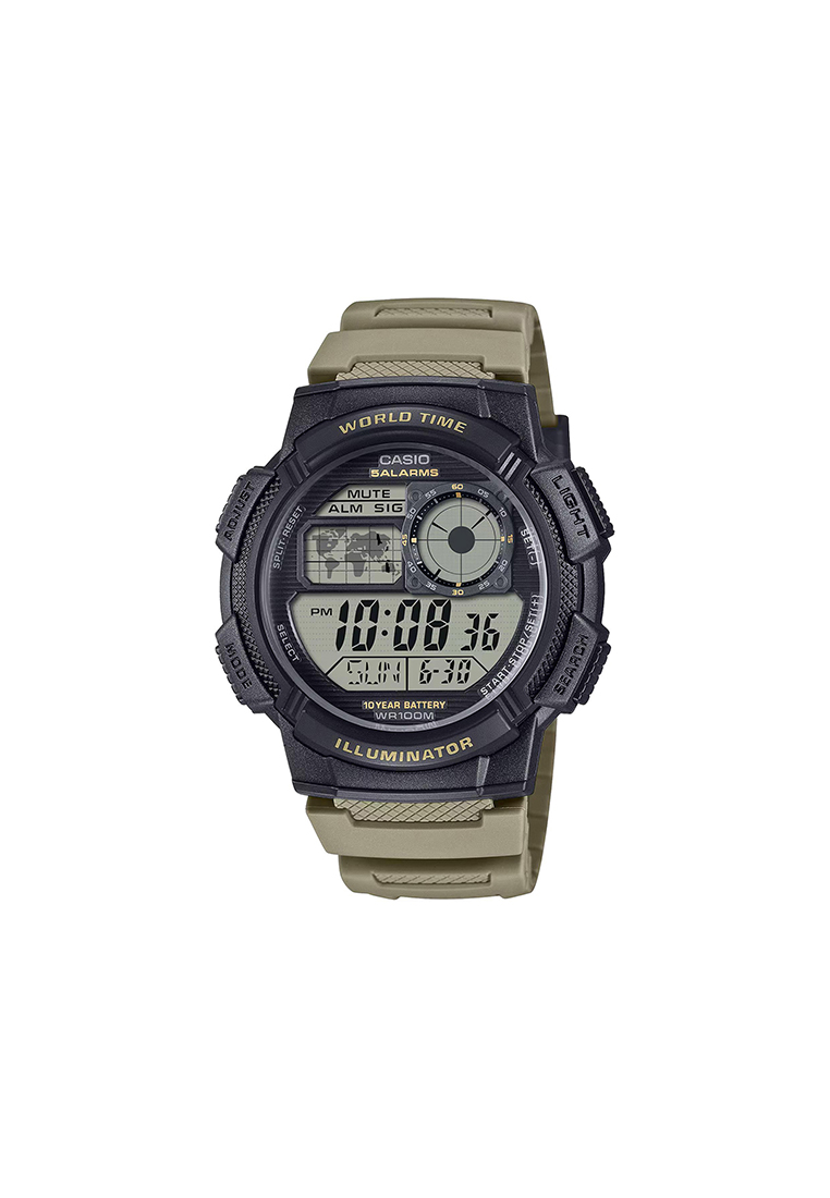 CASIO AE-1000W-5AV Men Digital Watch with Brown Resin Band