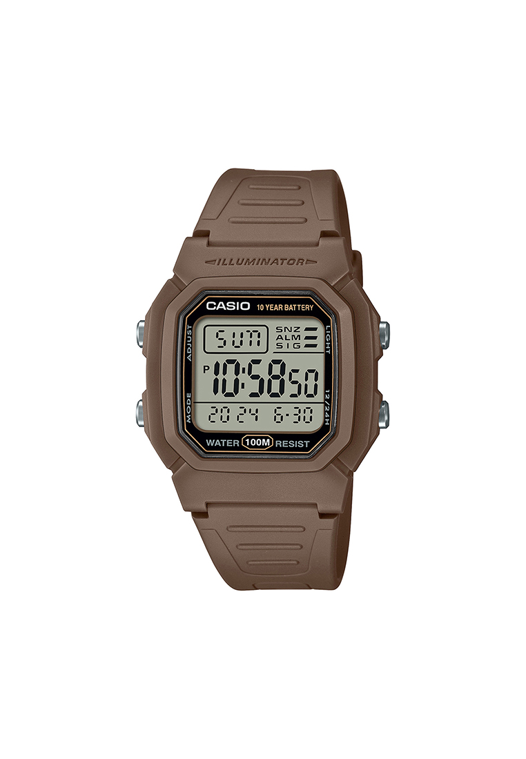 CASIO Men Digital Sport Watch W-800H-5AV Brown Resin Strap