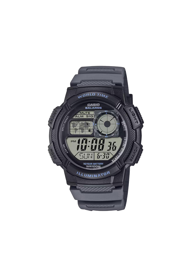 CASIO AE-1000W-8AV Men Digital Watch with Grey Resin Band