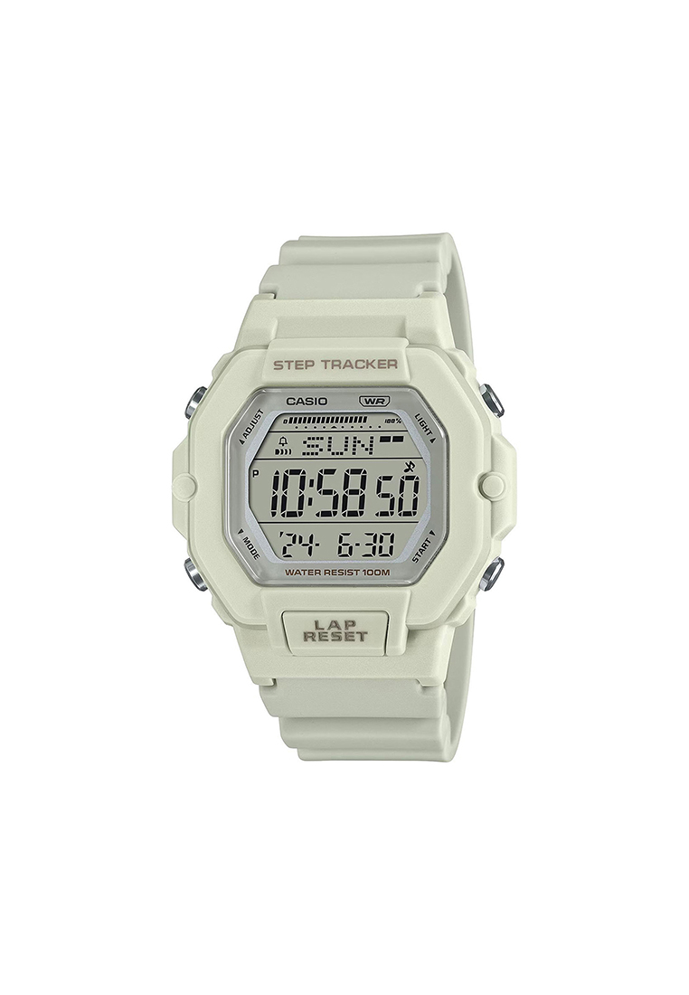 CASIO LWS-2200H-8AV Women's Digital Watch with Step Tracker and Light Grey Resin Band