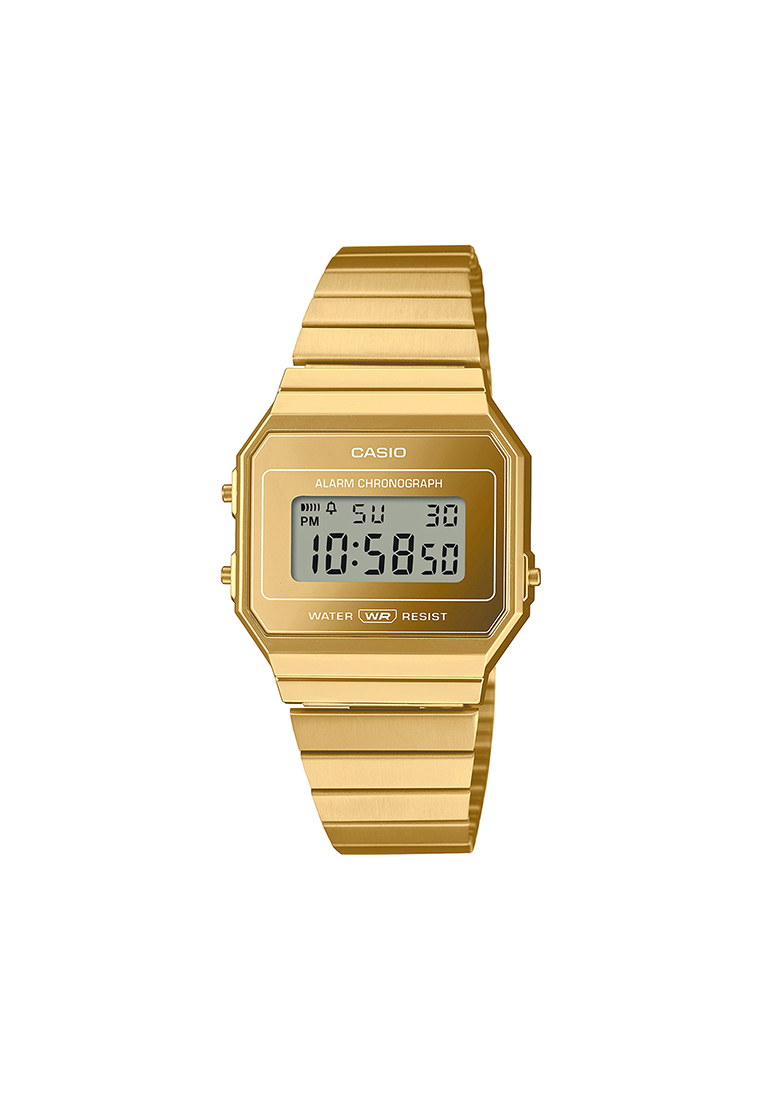 CASIO Vintage Unisex Digital Watch A700WEVG-9A Gold Stainless Steel Strap