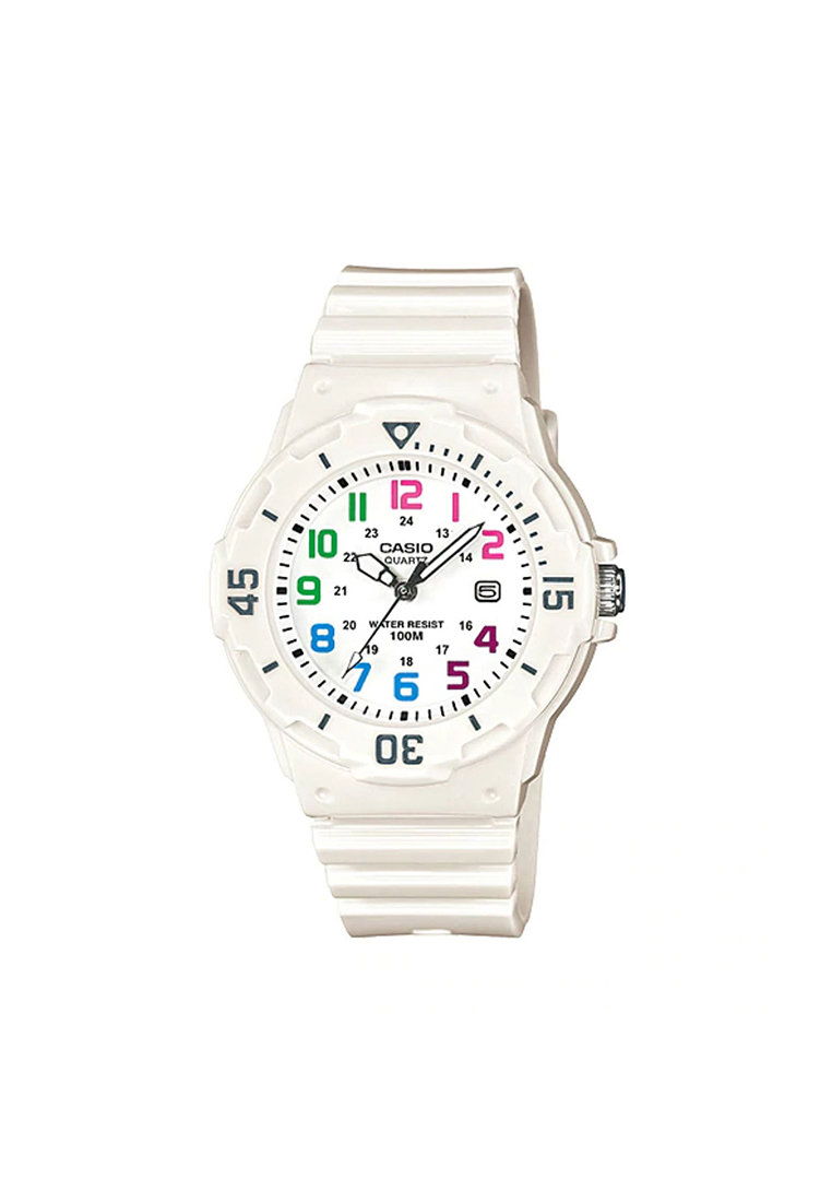 CASIO Women Analog Watch LRW-200H-7BV White Resin Strap