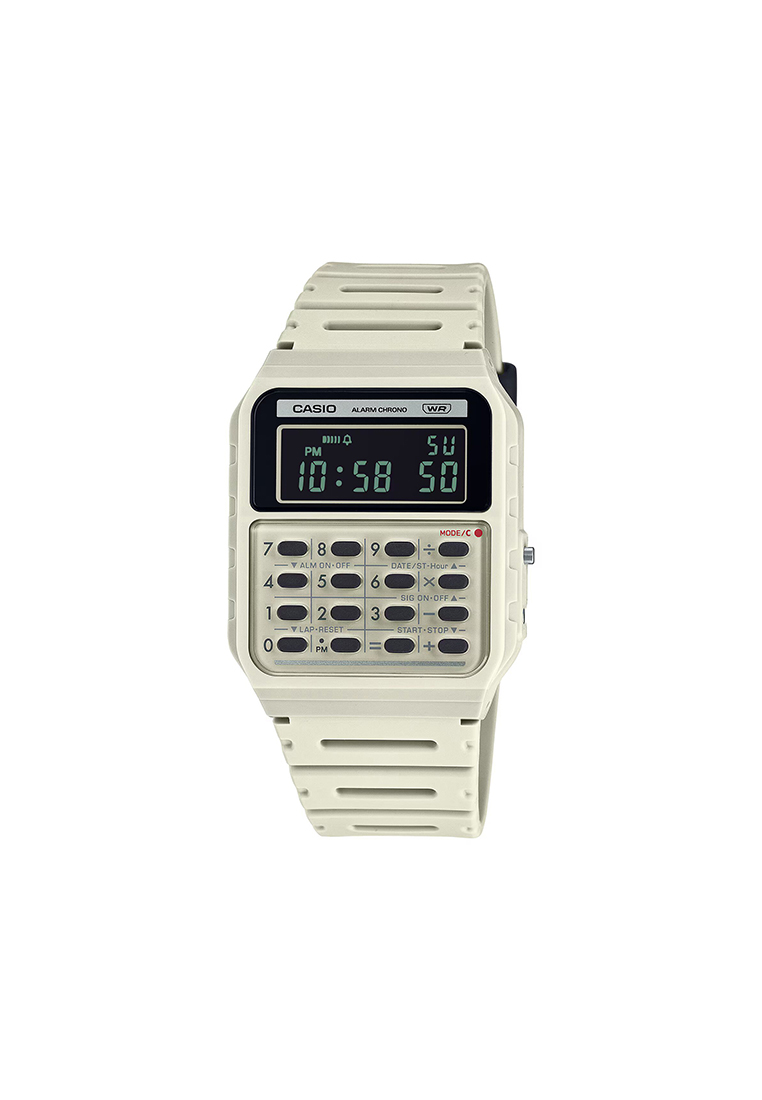 Casio Mini Pop Unisex Digital Calculator Watch CA-53WB-8B Beige Resin Strap