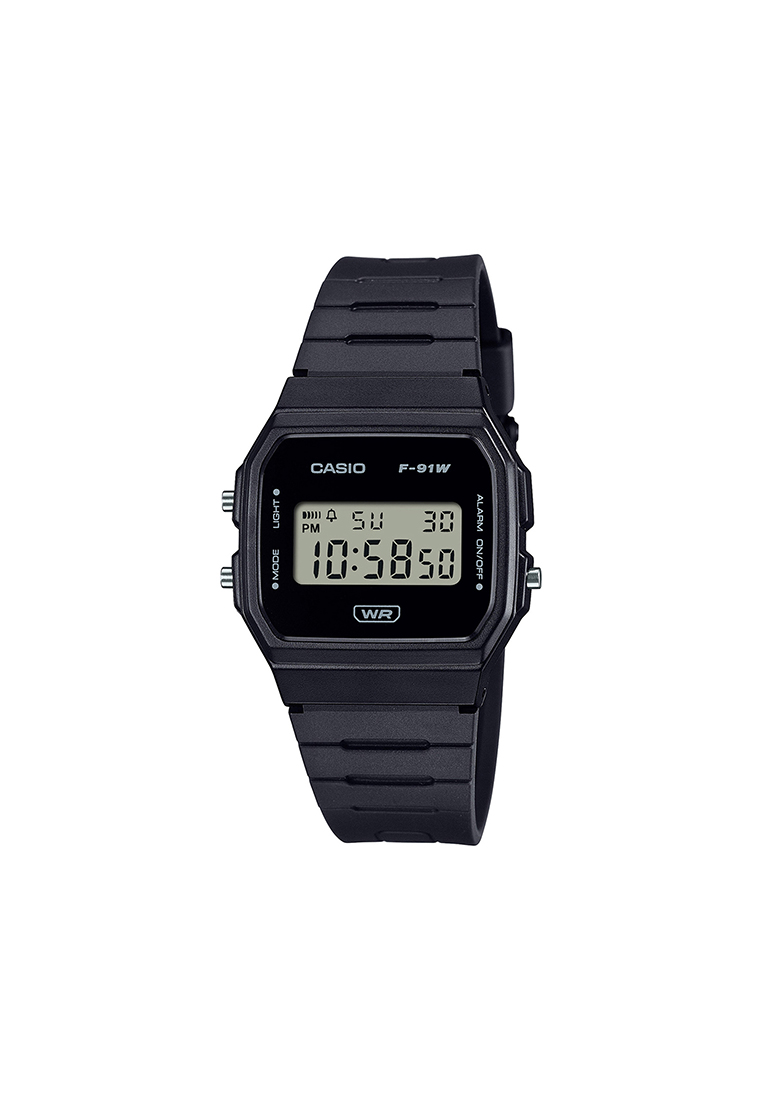 CASIO Pop Series Men Digital Watch F-91WB-1A Black Resin Strap