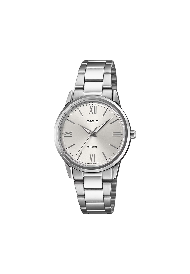 CASIO LTP-1303DD-7AV Women Analog Watch Silver Stainless Steel Band