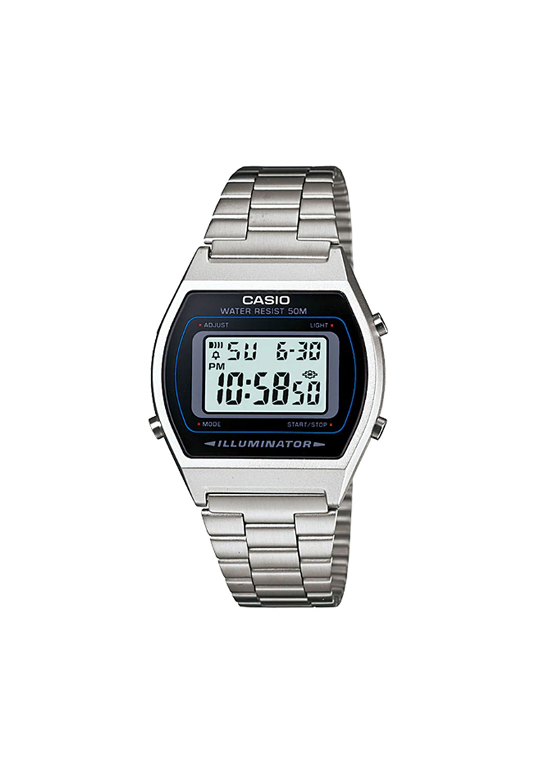 CASIO Men's Vintage B640WD-1AV Stainless Steel Band Digital Watch