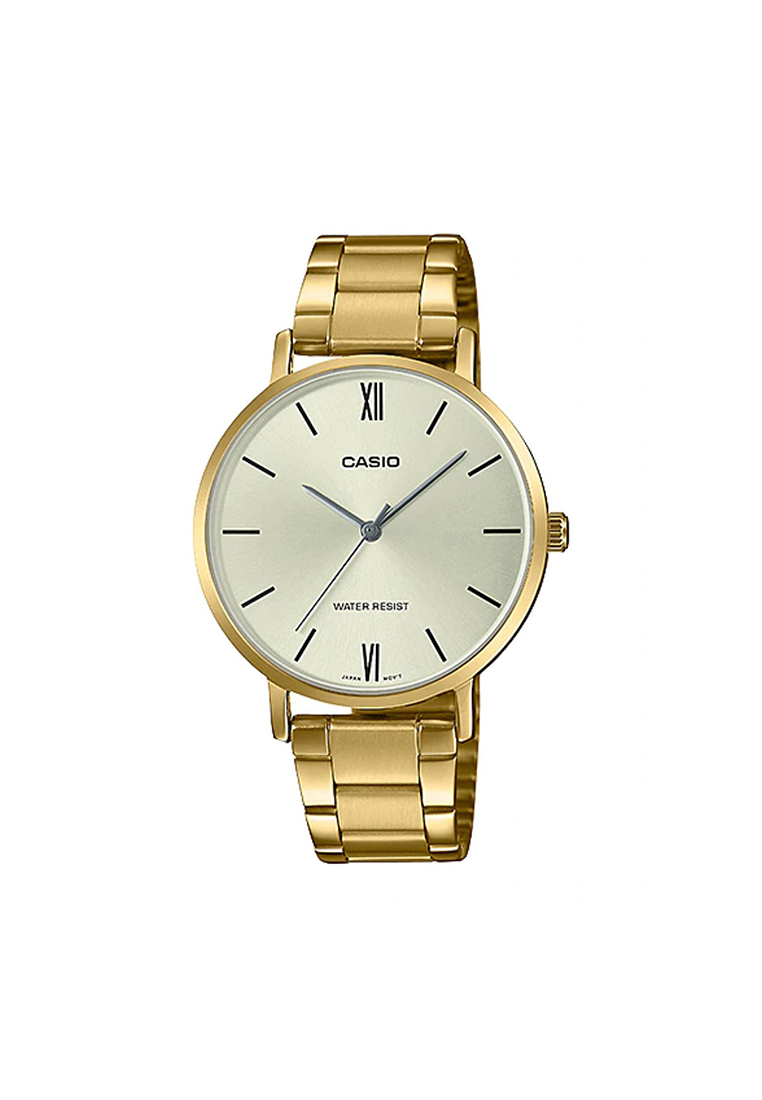 CASIO Watch for Women LTP-VT01G-9B Gold Stainless Steel Strap