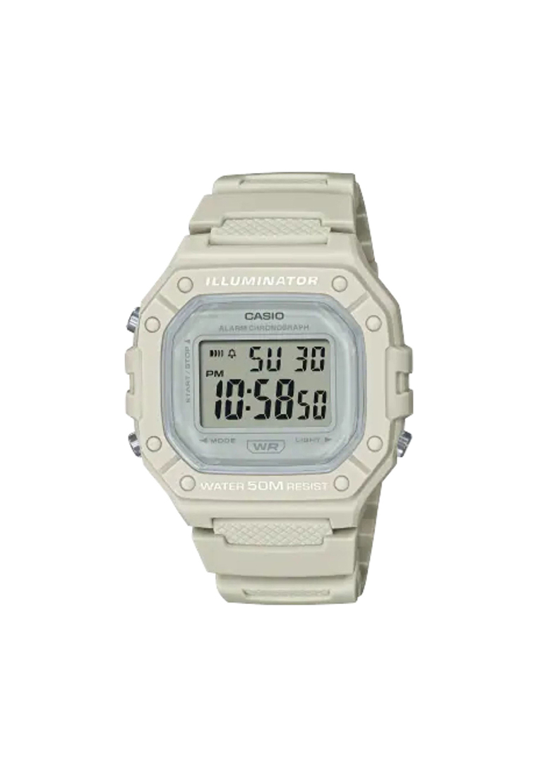 CASIO Men's Digital Watch W-218HC-8AV Beige Resin Band Watch for Men