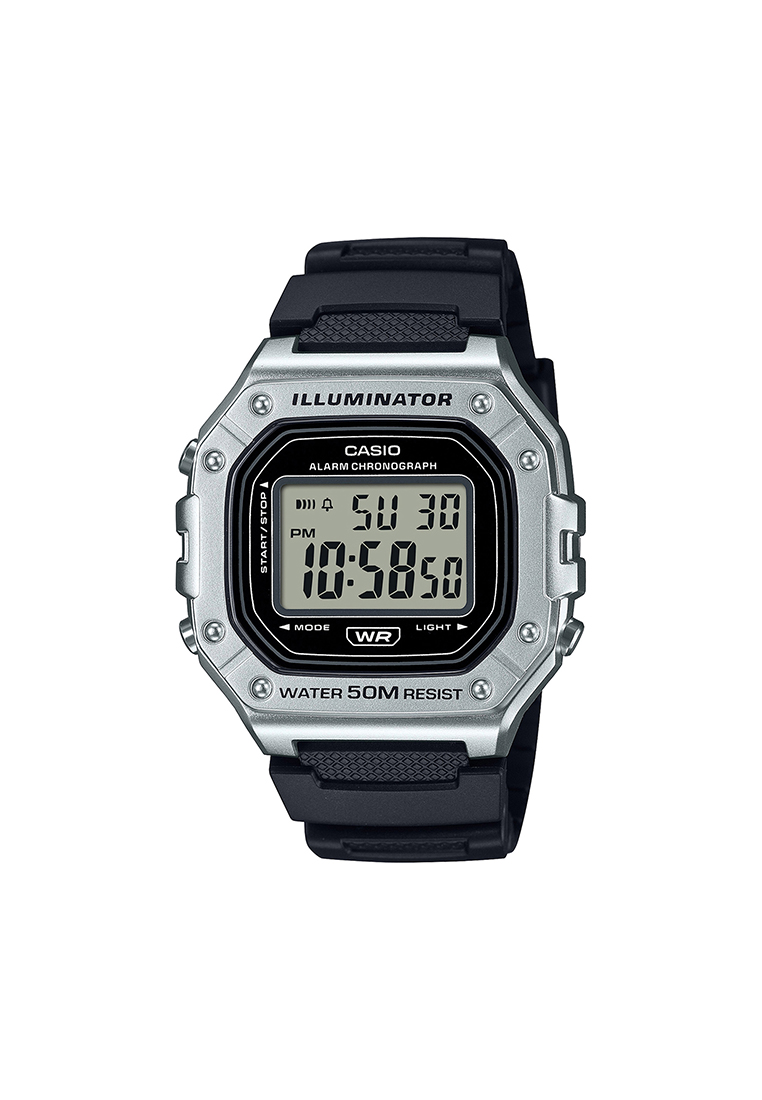 CASIO Men Digital Watch W-218HM-7AV Black Resin Strap