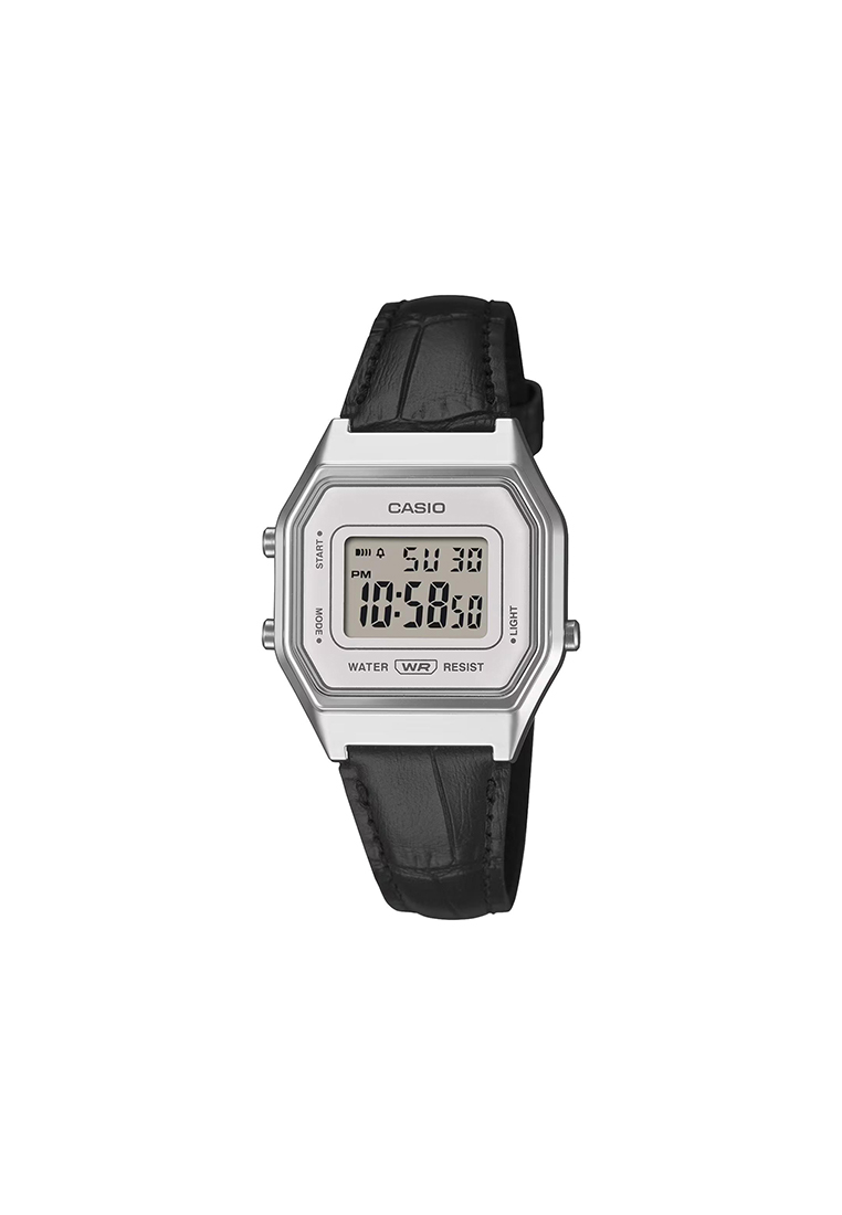 CASIO LA680WEL-1 Unisex Digital Watch Black Leather Band
