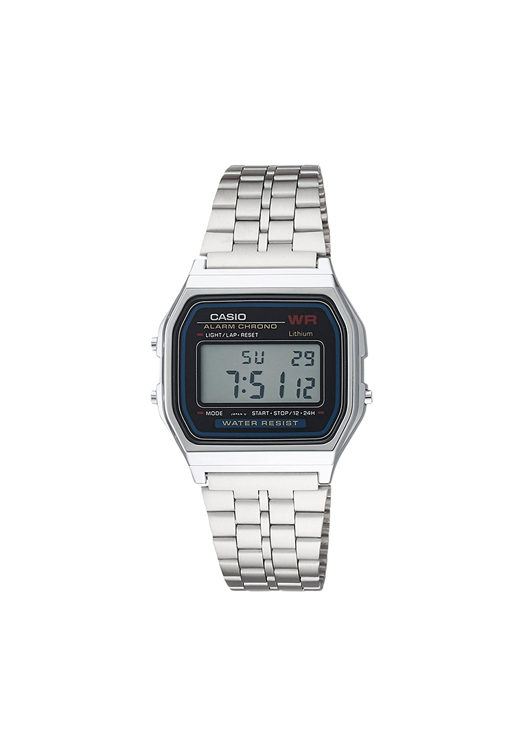 CASIO Vintage Men Digital Watch A159W-N1 Silver Stainless Steel Strap