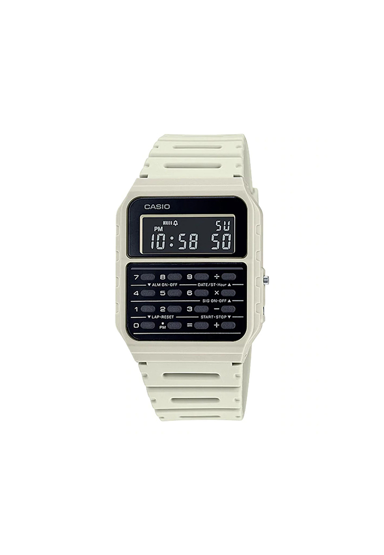 Casio Watches Men's Data bank CA-53WF-8B White Resin Band Calculator Watch