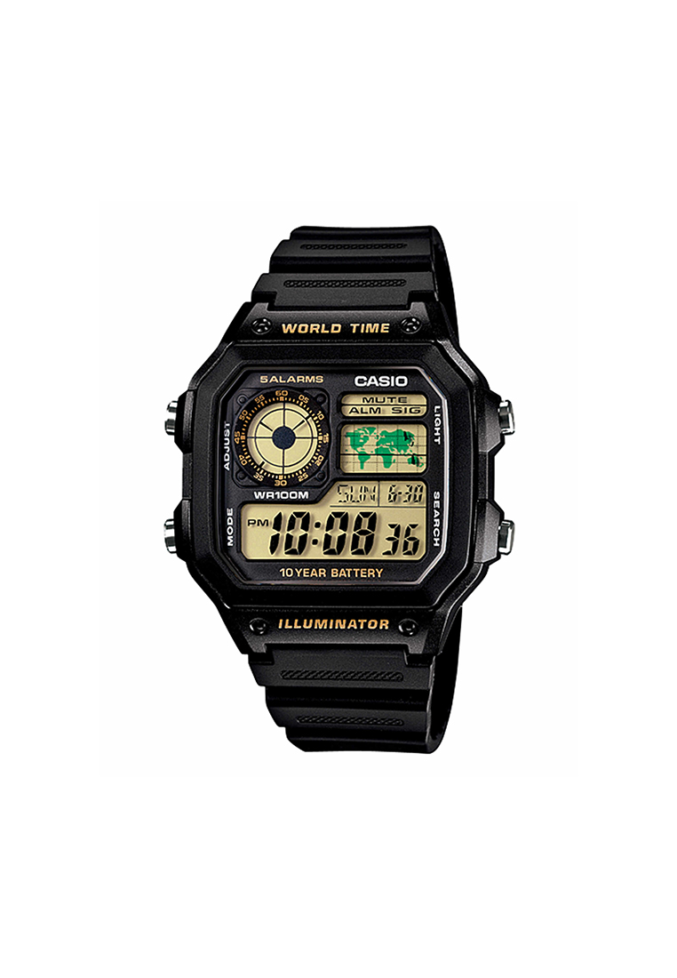 Casio Watches Men's Digital AE-1200WH-1BV Black Resin Band Sport Watch