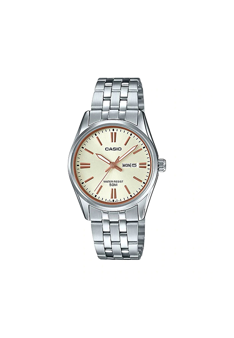 Casio Watches Women's Analog Watch LTP-1335D-9AV Silver Stainless Steel Watch