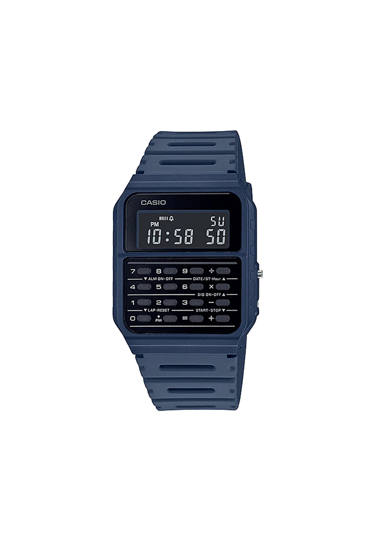 Casio Watches Men's Data bank CA-53WF-2B Blue Resin Band Calculator Watch