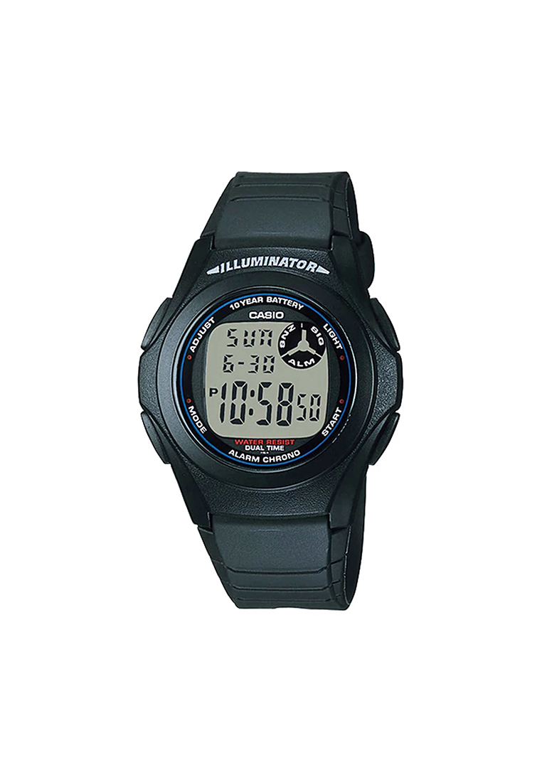 Casio Watches Men's Digital F-200W-1A Black Resin Band Sport Watch