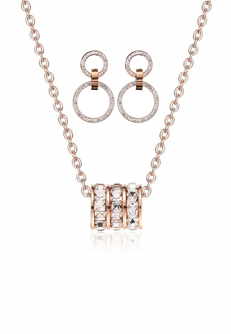 CELOVIS Orabelle Necklace Paired with Gloria Earrings Zirconia Jewellery Set