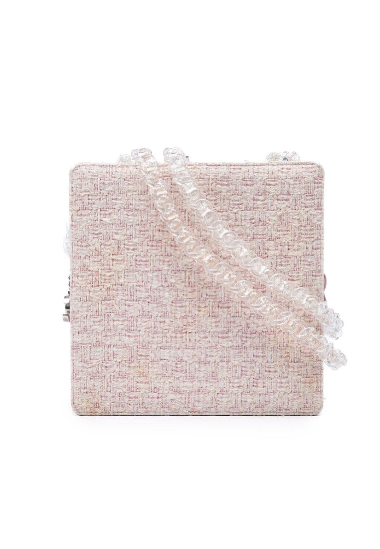 Chanel Pre-Loved Chanel Square Tweed Pvc Chain Fantasy Shoulder Bag