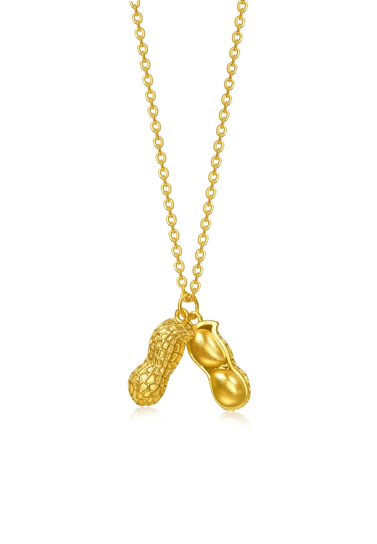 Chow Sang Sang 999.9 24K Pure Gold Chinese Gifting Collection Peanut  Necklace for Women 47cm 97097N