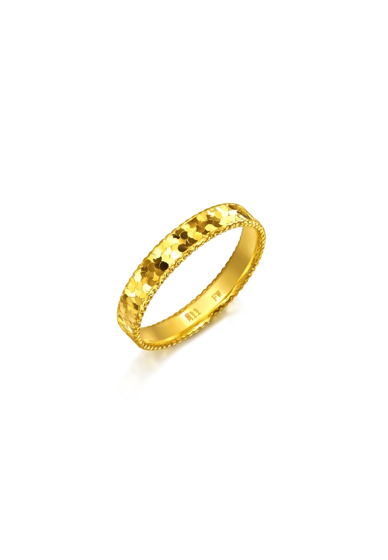 Chow Sang Sang 999 Gold Essence Fish Scales Sparkle Ring for Women (Size: 13, Diameter 16.6mm) 96799
