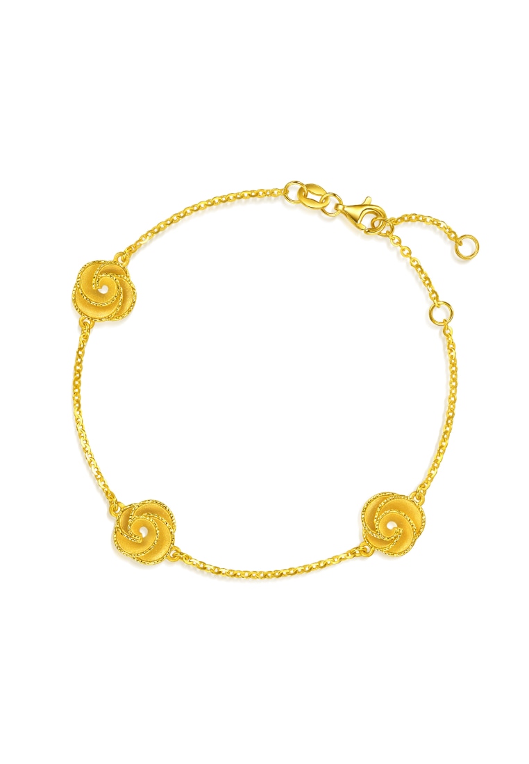 Chow Sang Sang 999 Gold Essence Rose Bracelet for Women 18cm 96812B Price-by-Weight 4.49g Gold