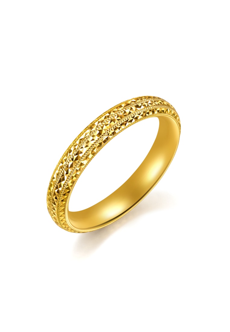 Chow Sang Sang 999 Gold Essence Geometric Ring for Women & Men (Size: 17, Diameter 18mm) 96525R Pric