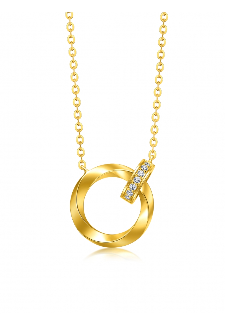 Chow Sang Sang 999 Gold gin Diamond Necklace for Women 47cm 95606N