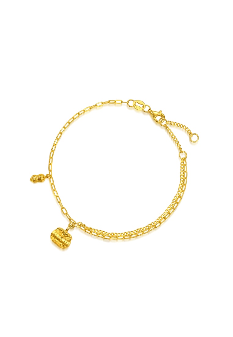 Chow Sang Sang 999.9 24K Pure Gold Chinese Gifting Collection Persimmon and Peanut Bracelet for Wome