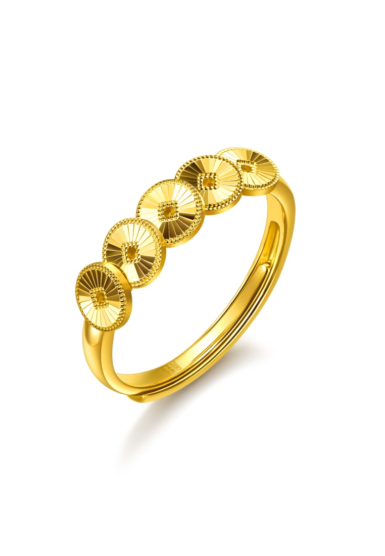 Chow Sang Sang 999 Gold Essence Five Emperors Coins Adjustable Ring for Women & Men 96765R Price-by-