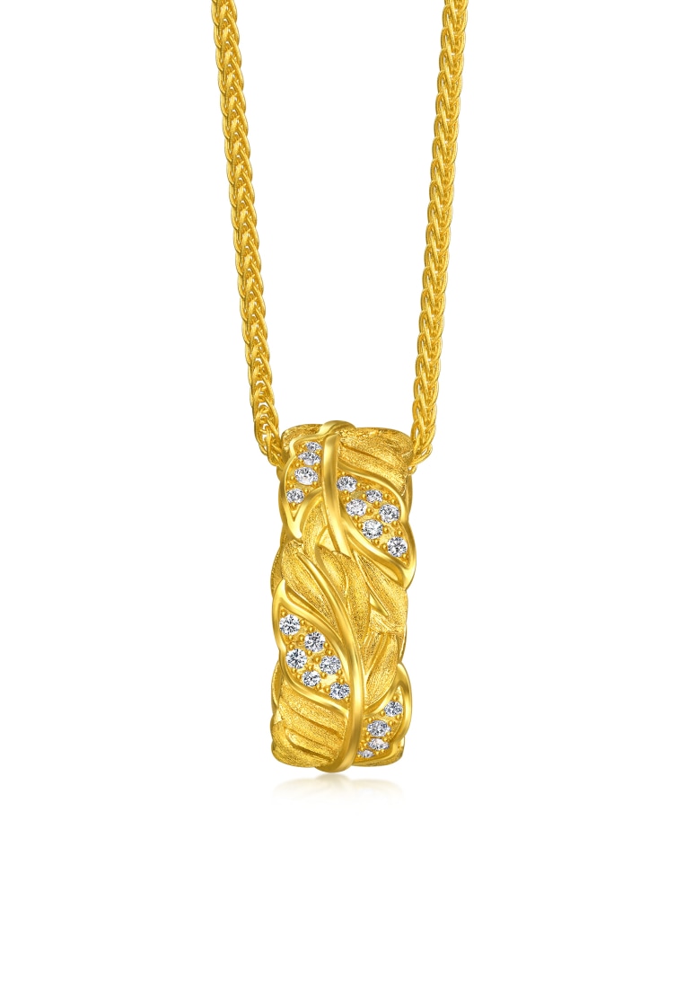 Chow Sang Sang 999 Gold Gold Rhyme Feather Diamond Necklace for Women 47cm 96064U