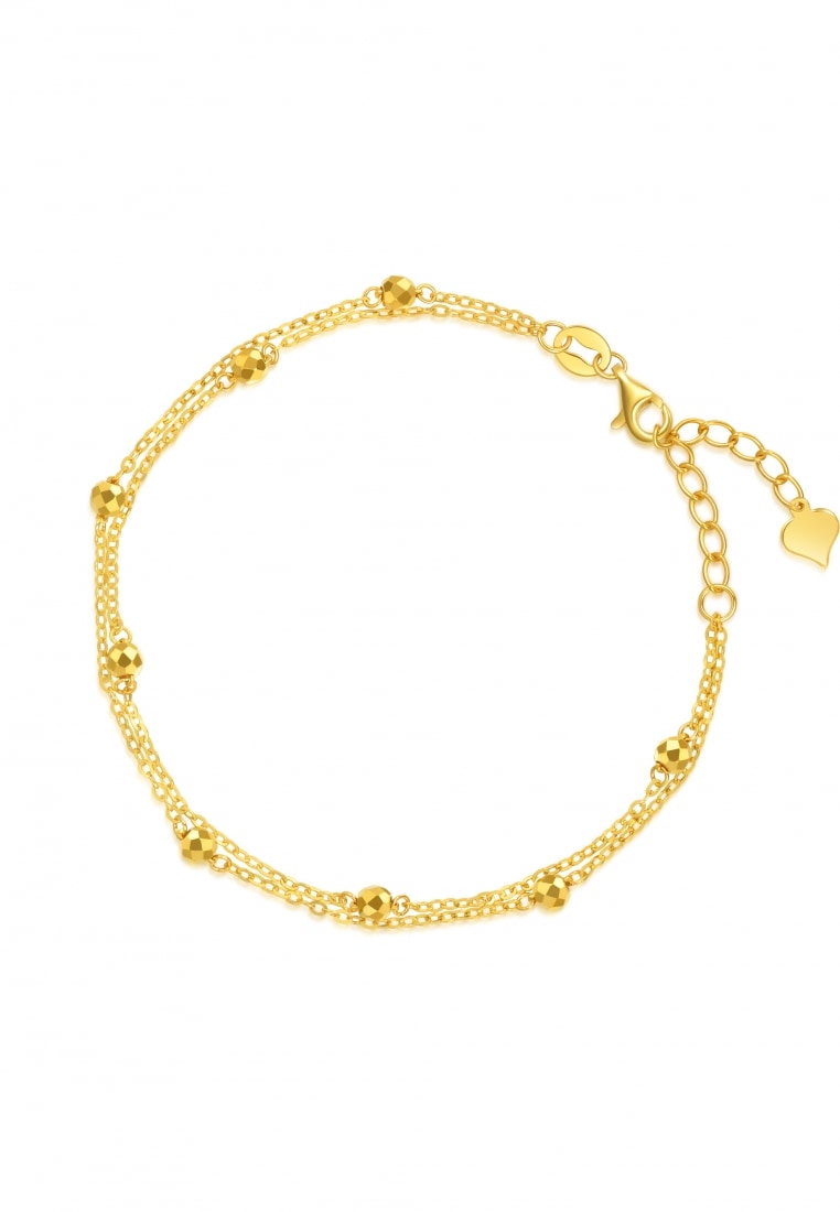 Chow Sang Sang 999 Gold Essence Double Chain Bracelet for Women 18cm 93852B Price-by-Weight 2.24g Go