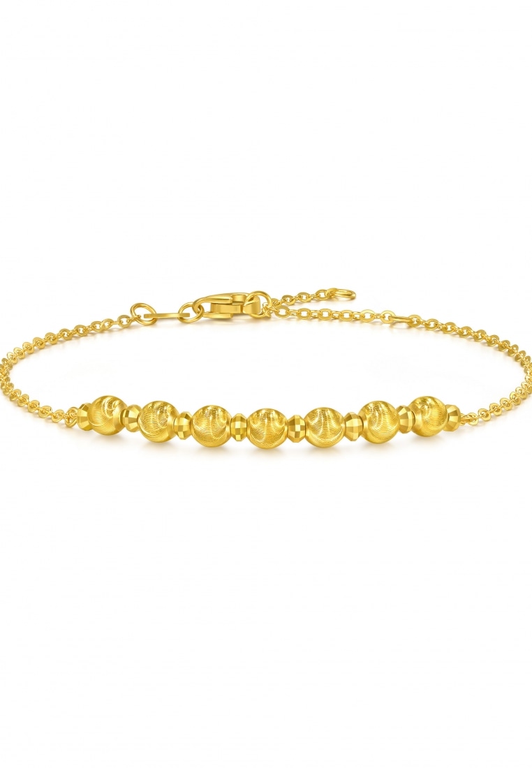 Chow Sang Sang 999 Gold Essence Cat's Eye Beads Bracelet for Women 18cm 95481B Price-by-Weight 2.62g