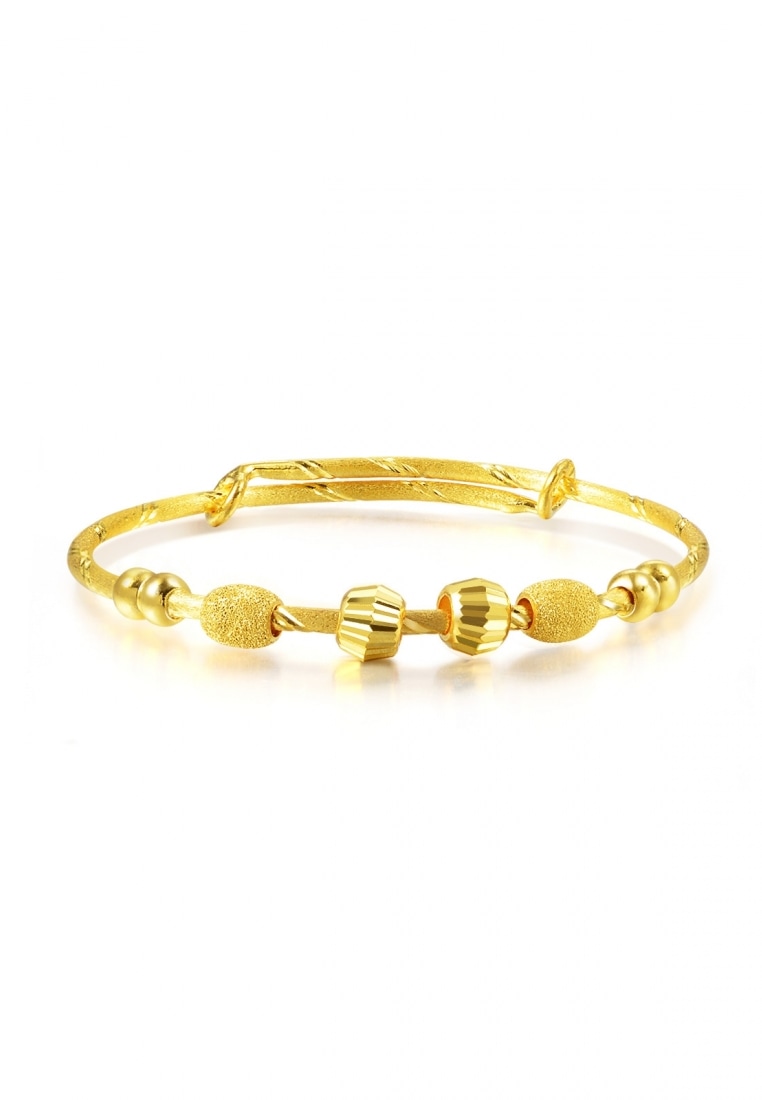Chow Sang Sang 999.9 24K Pure Gold Chinese Gifting Collection Newborn Adjustable Bangle for Tiny Siz