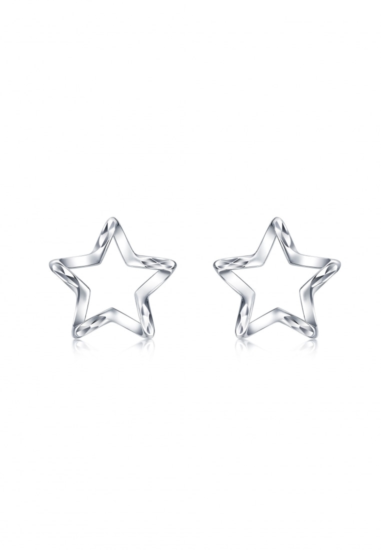Chow Sang Sang 950 Platinum Star Earrings for Women 91931E
