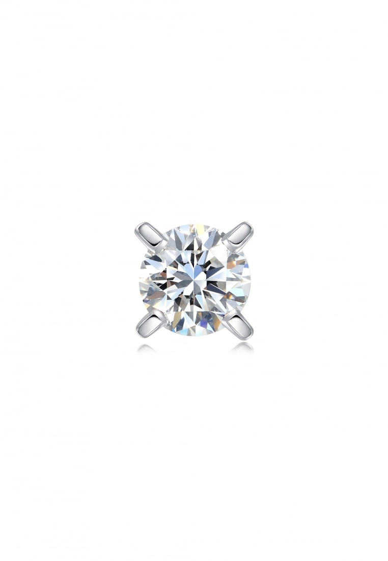 Chow Sang Sang 18K Solid White Gold Daily Luxe Diamond Single Earring for Women & Men 89758E