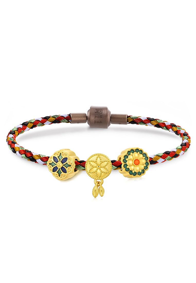 Chow Sang Sang 999 24K Solid Gold Auspicious Luck Mini Charm Bracelet Set for Women 92671C 92448C 92