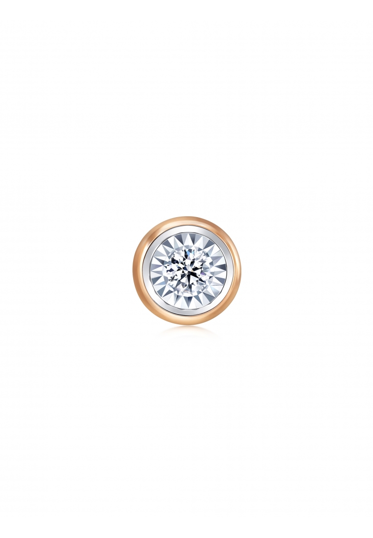 Chow Sang Sang 18K White & Rose Gold 0.051 Carat (G-H Color, SI1-SI2 Clarity) Diamond Single Stud Ea