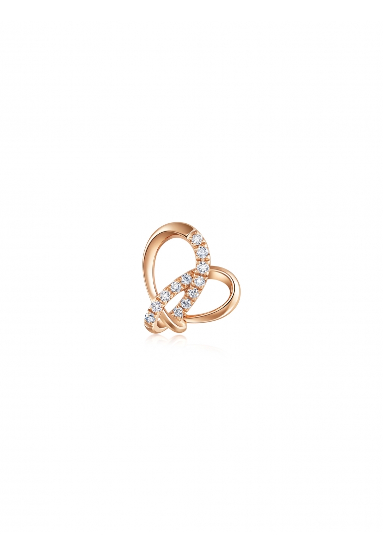 Chow Sang Sang Promessa 18K Rose Gold 0.031 Carat (G-H Color, SI1-SI2 Clarity) Diamond Love Knot Sin