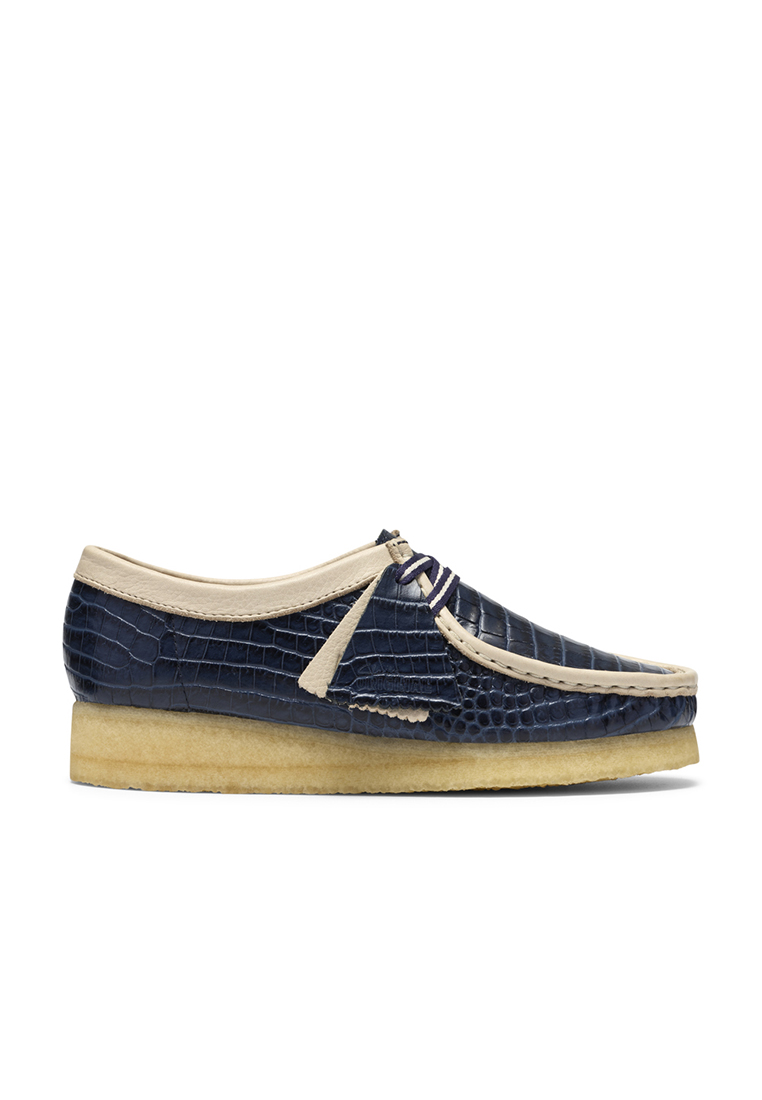 CLARKS Womens Wallabee. Shoes - Blue Interest
